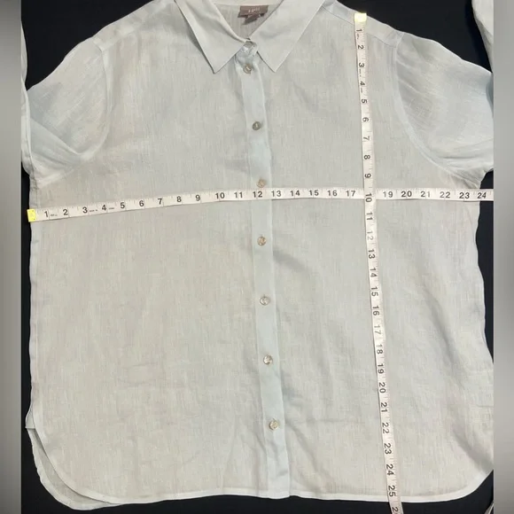 J.Jill 100% Linen Button-Down Shirt – Light Blue, Petite Medium Women’s - Picture 3 of 7